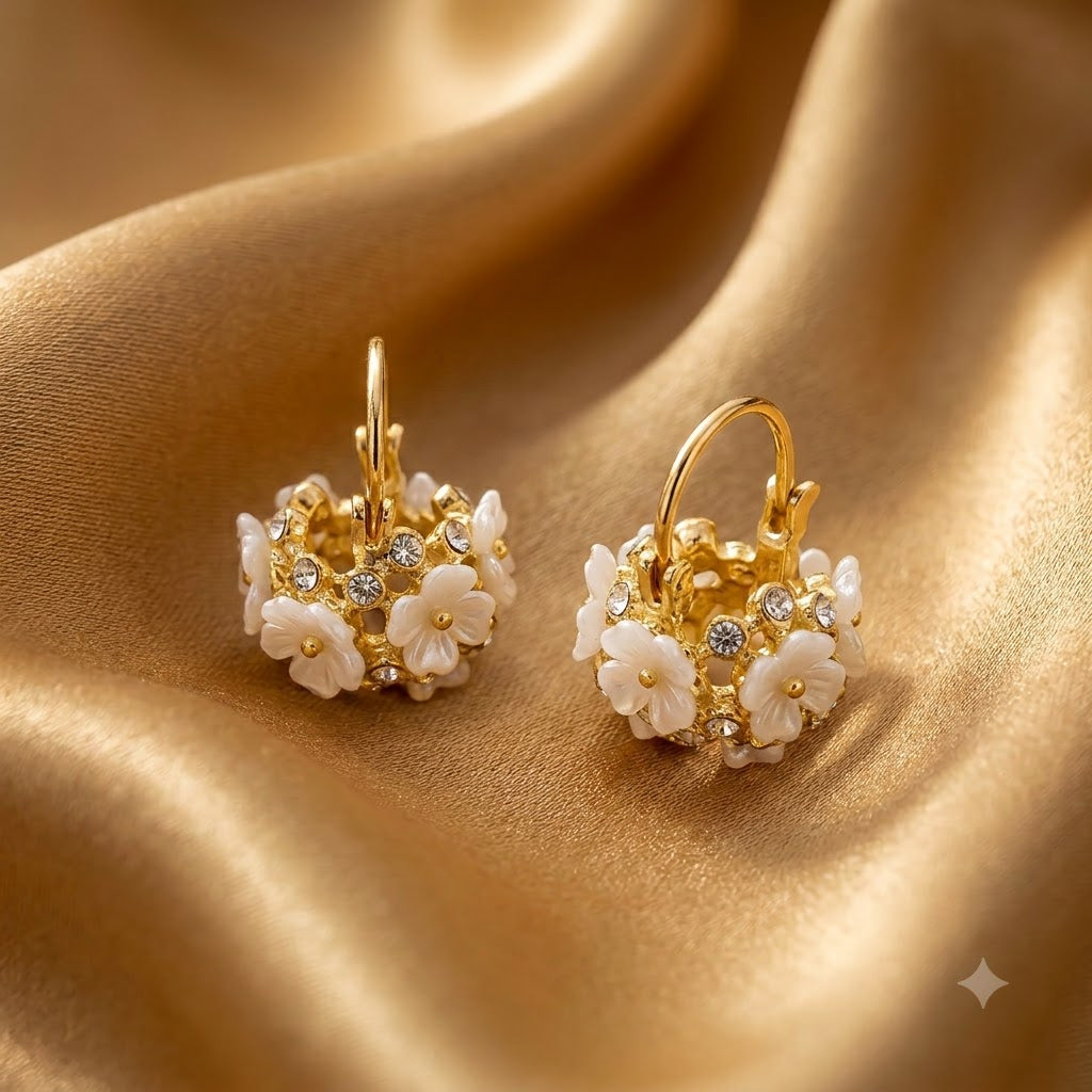 Blossom Basket Hoop Earrings