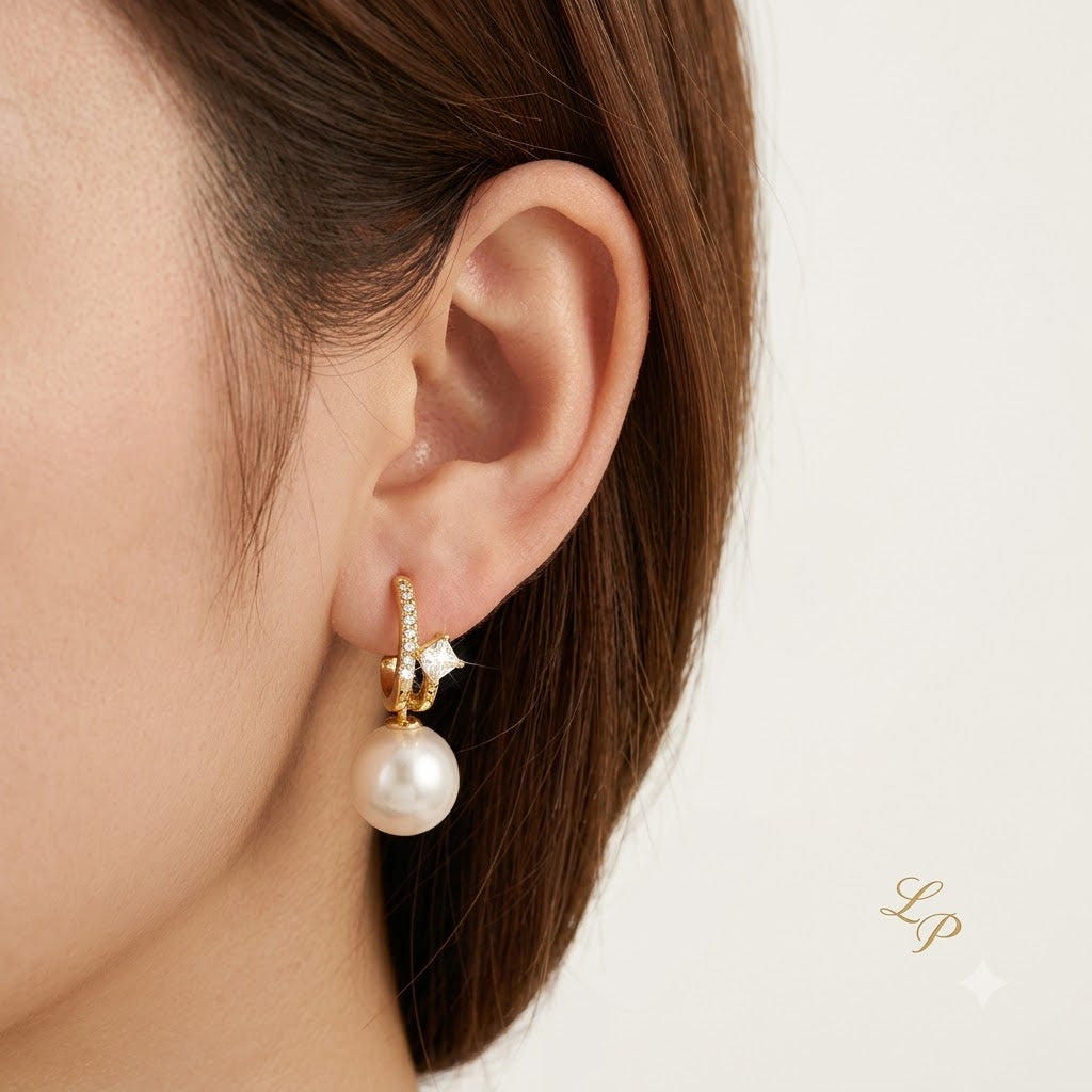 Pearl Charm Earrings