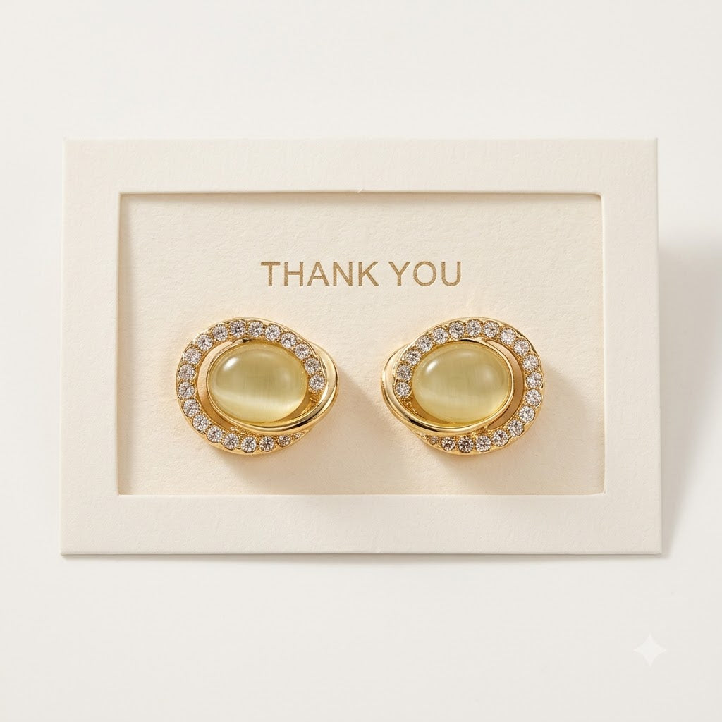 Halo Crystal Stud Earrings
