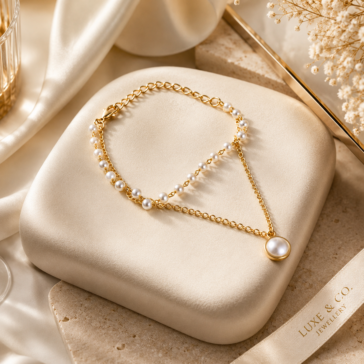 Pearl Grace Hand Harness Bracelet