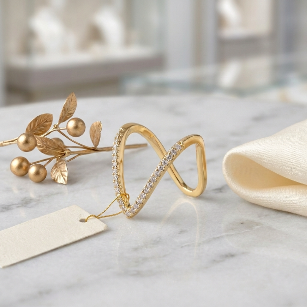 Crystal Wrap Adjustable Ring