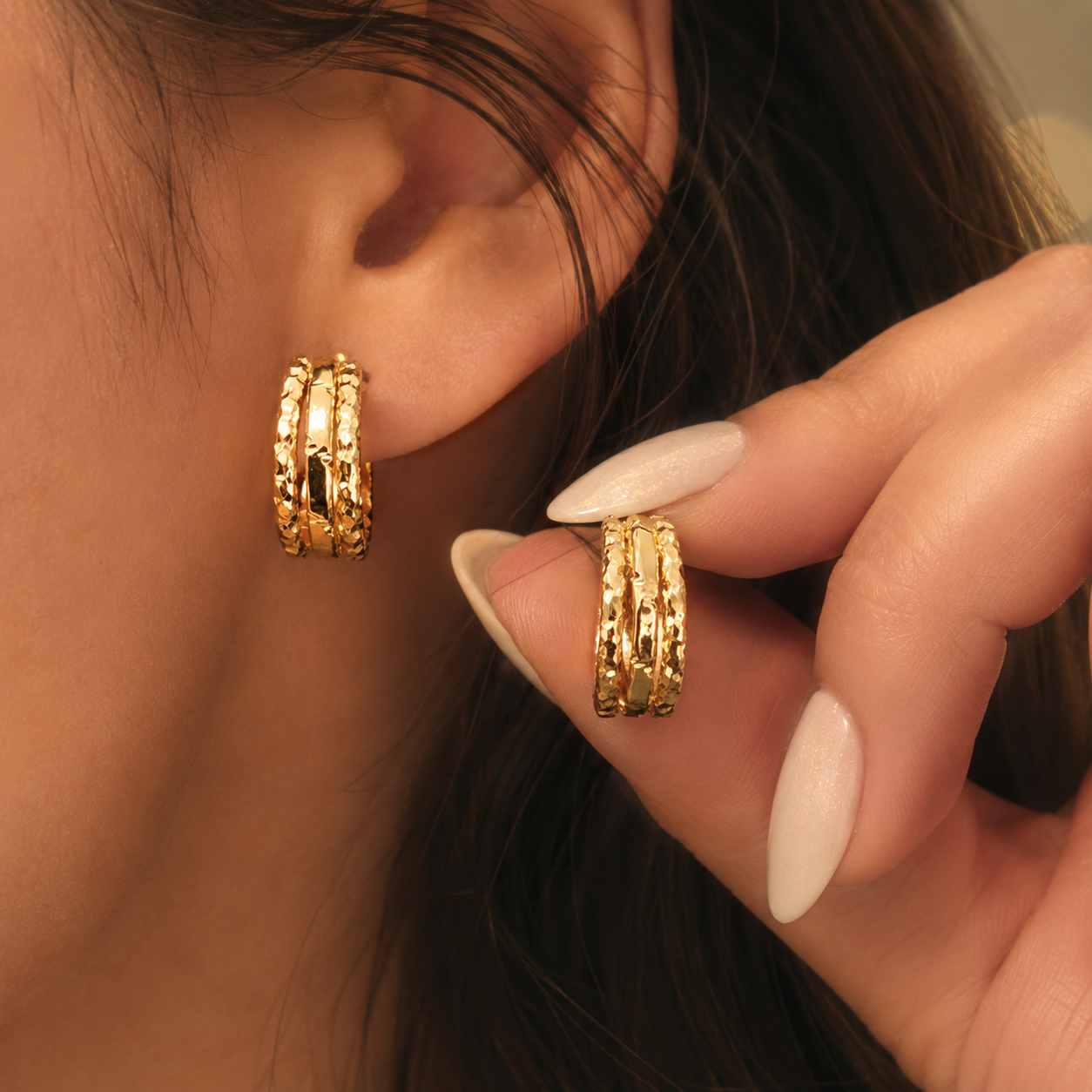 Aurora Textured Mini Hoop Earrings