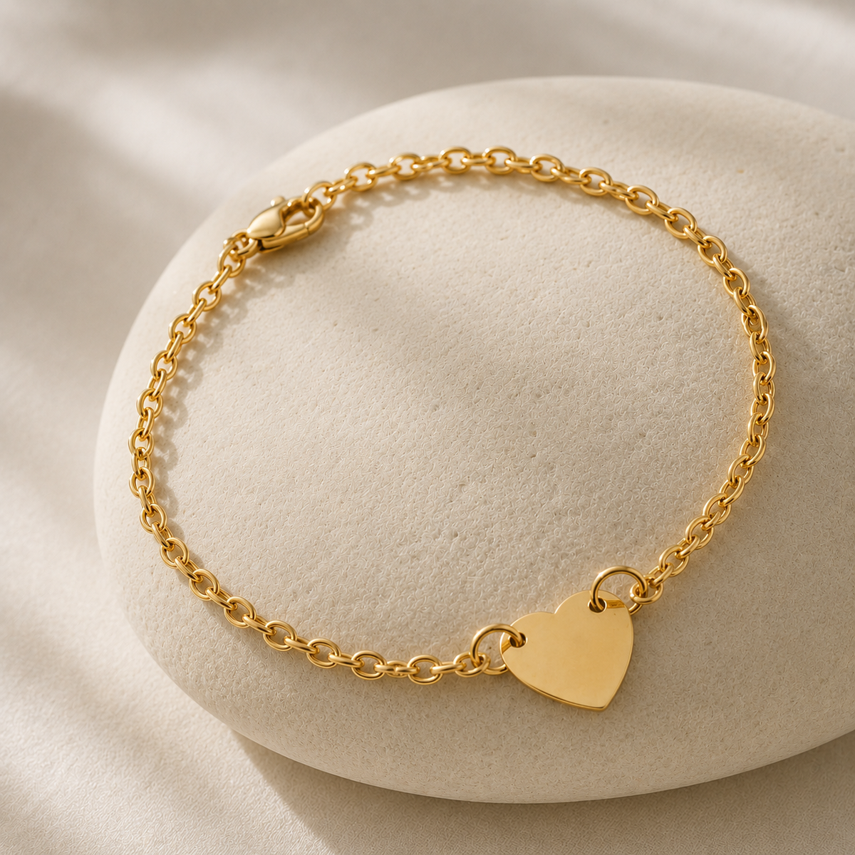 Golden Heart Charm Bracelet