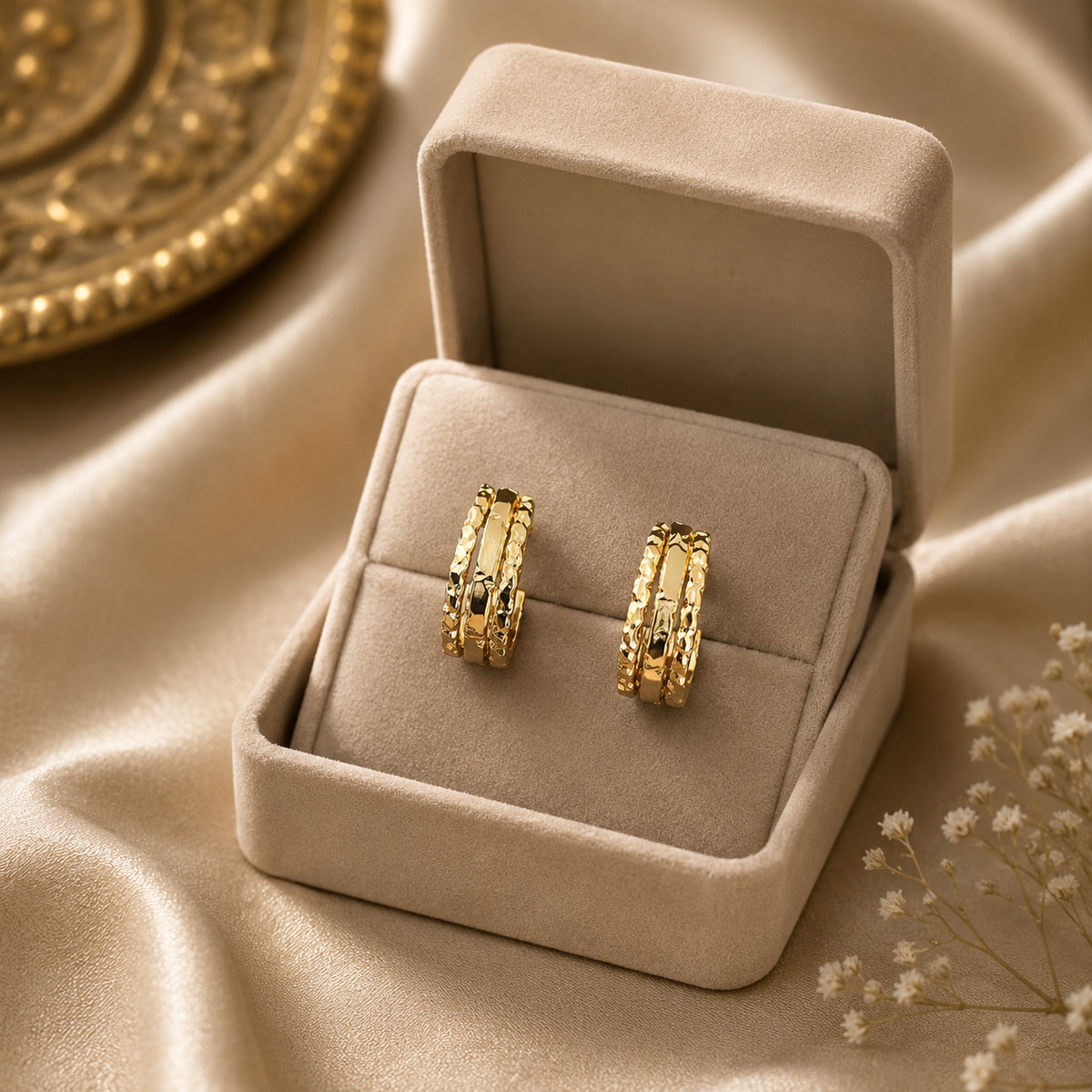 Aurora Textured Mini Hoop Earrings