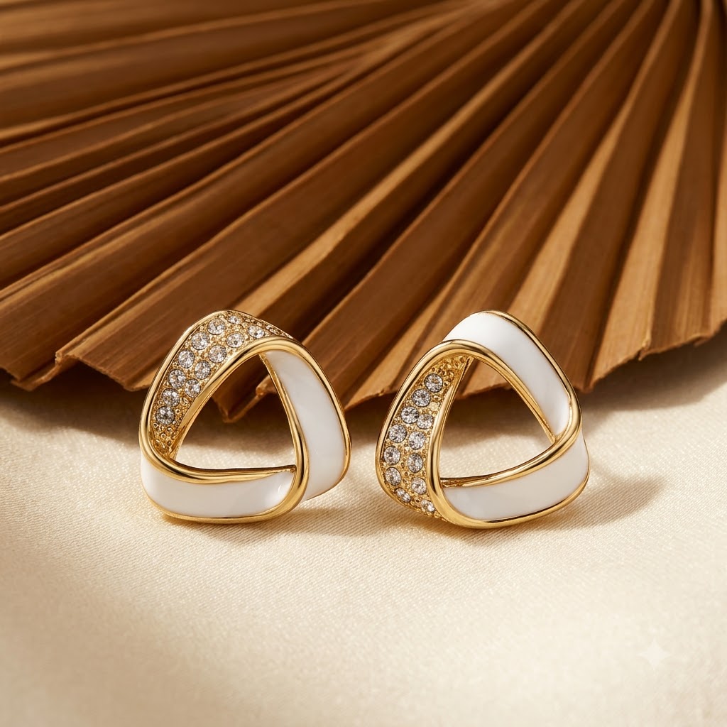 Twist Crystal Stud Earrings