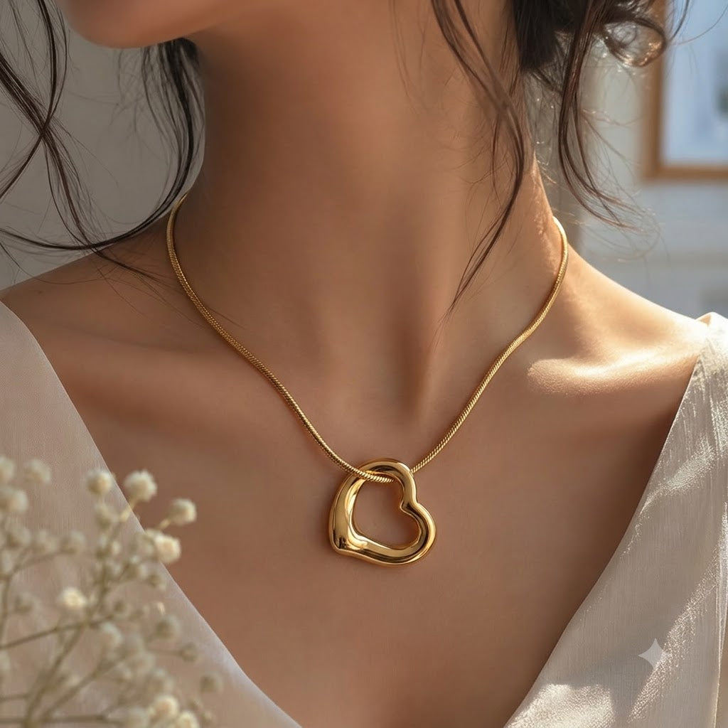 Eterna Heart Gold Necklace