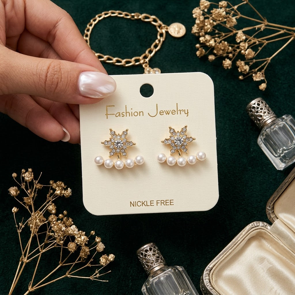 Celestial Pearl Star Earrings