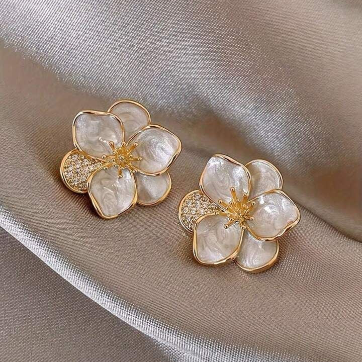 Ivory Orchid Bloom Earrings