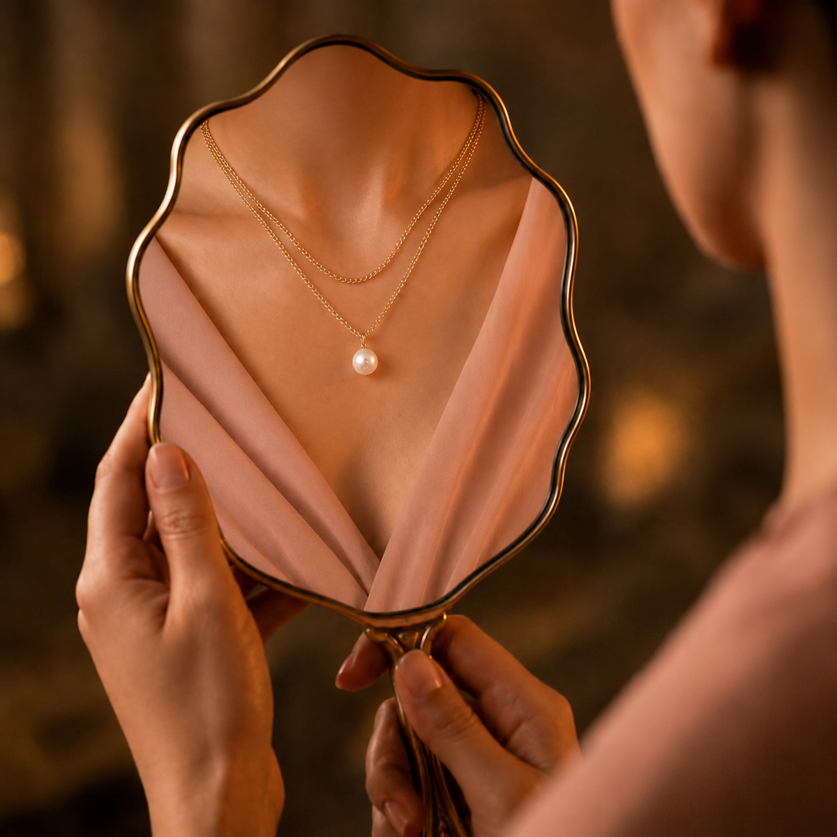 Luna Pearl Pendant Layered Necklace