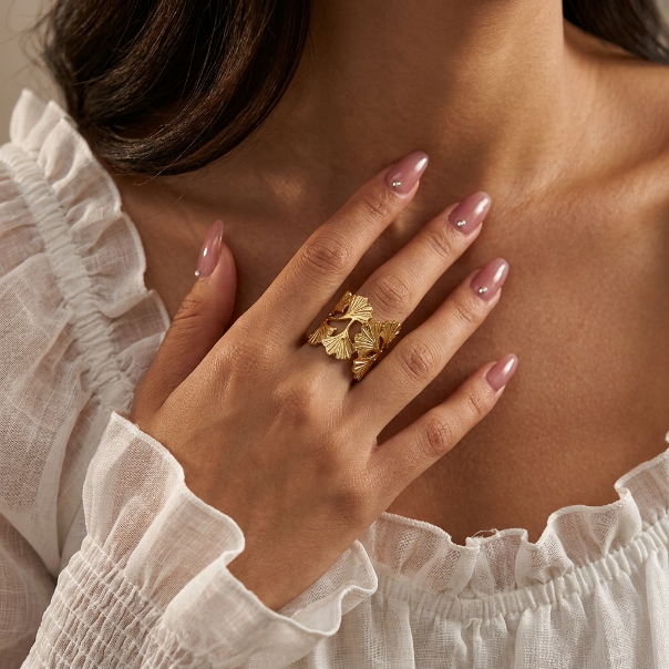 Ginkgo Luxe Adjustable Ring