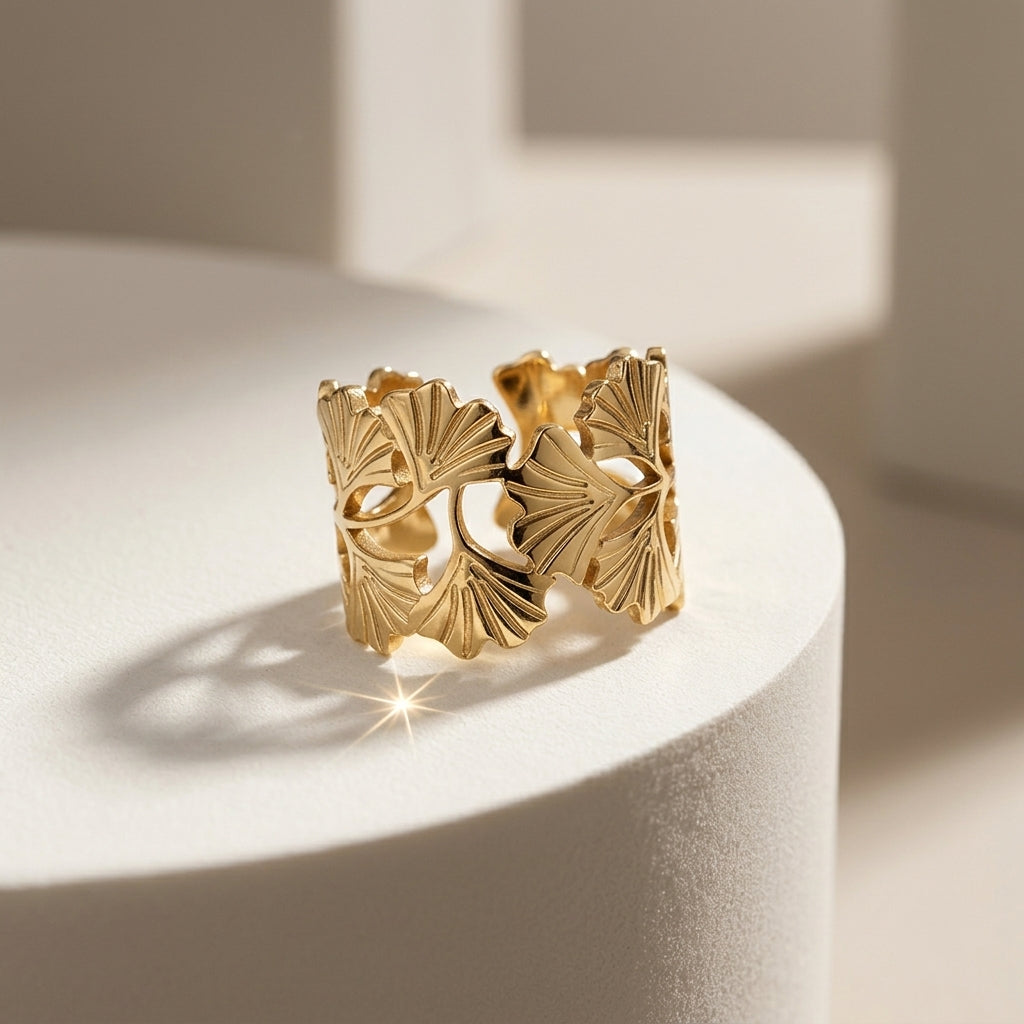 Ginkgo Luxe Adjustable Ring