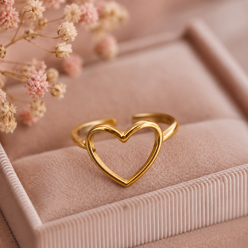 Amora Open Heart Adjustable Ring