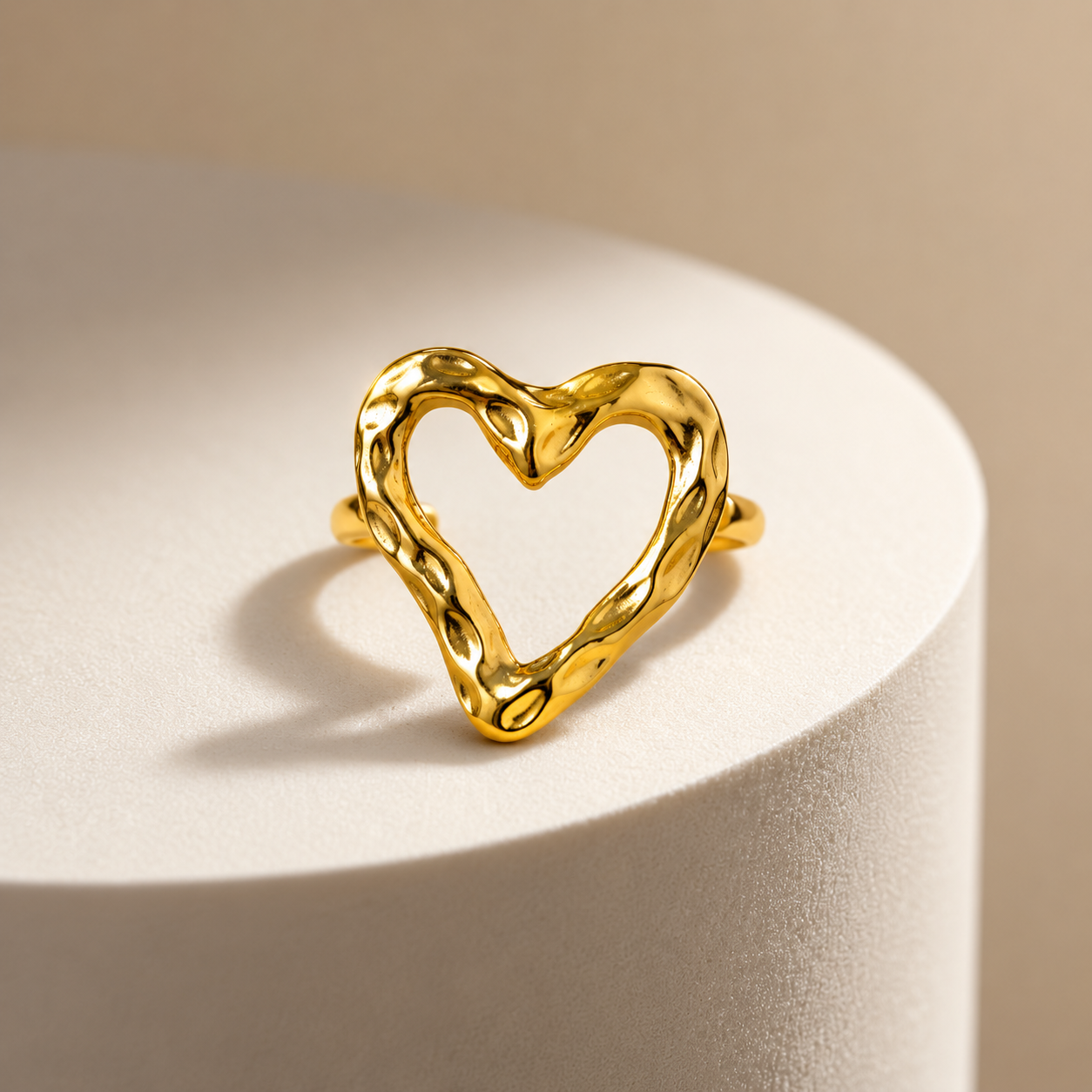 Amoura Sculpted Heart Adjustable Ring