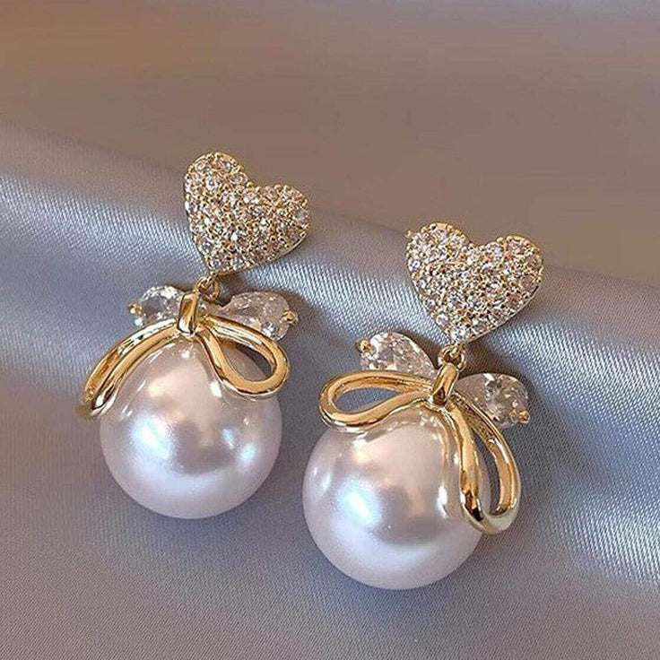 Pearl Butterfly Charm Earrings