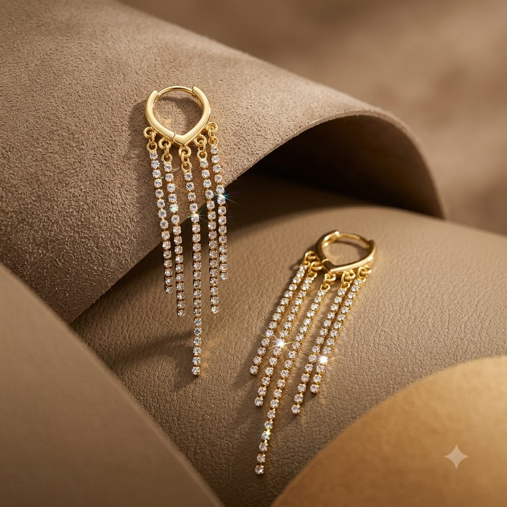 Starlight Tassel Hoop Earrings