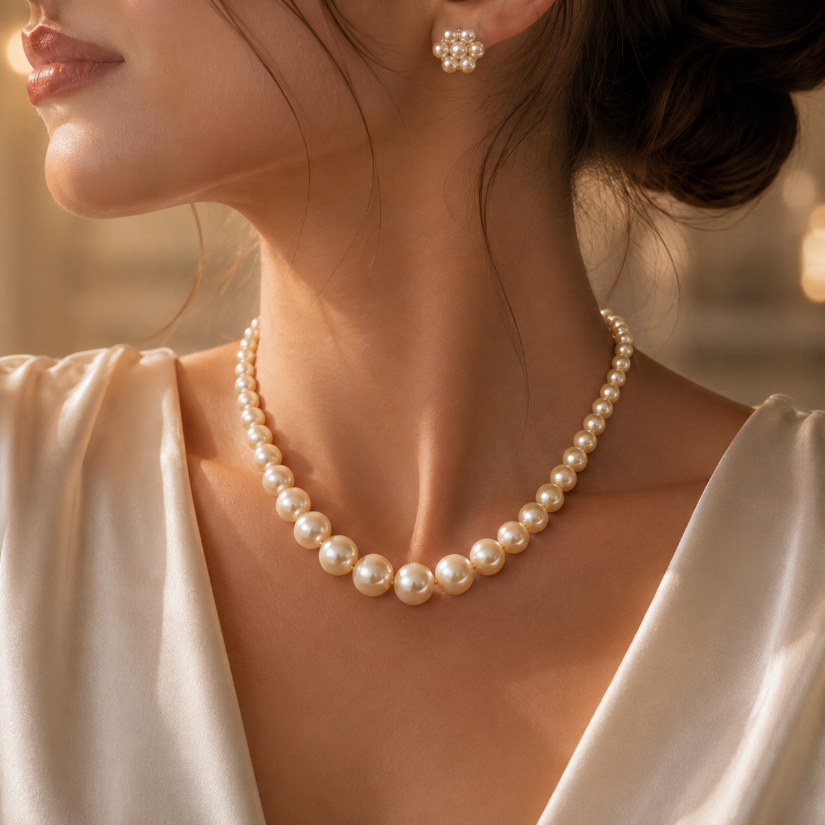 Regal Pearl Gradient Necklace