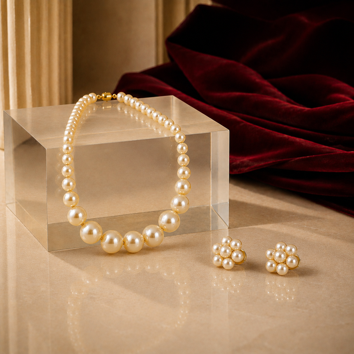 Regal Pearl Gradient Necklace