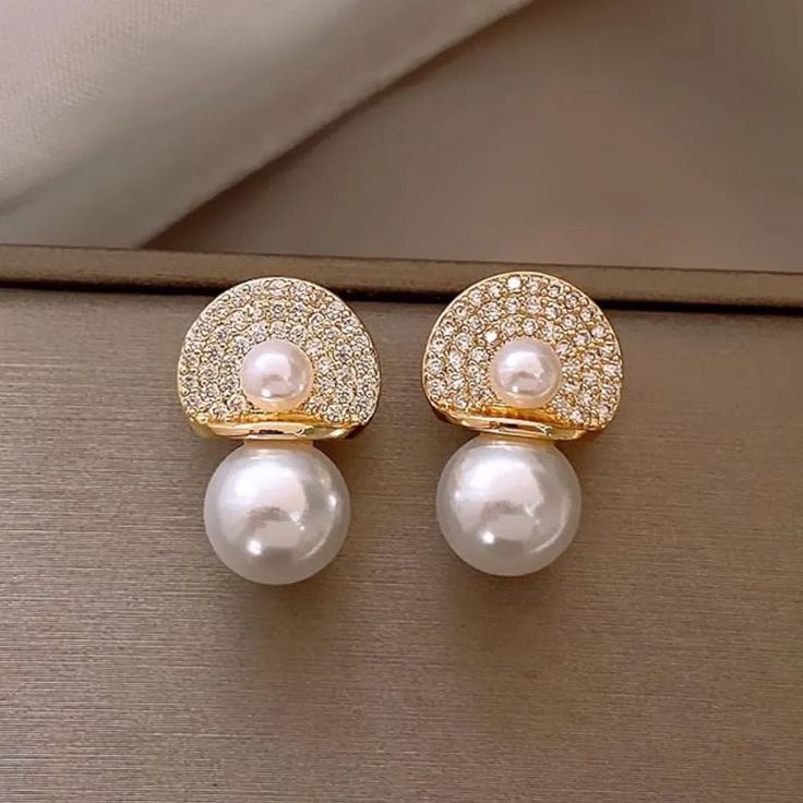Royal Pearl Halo Drop Earrings