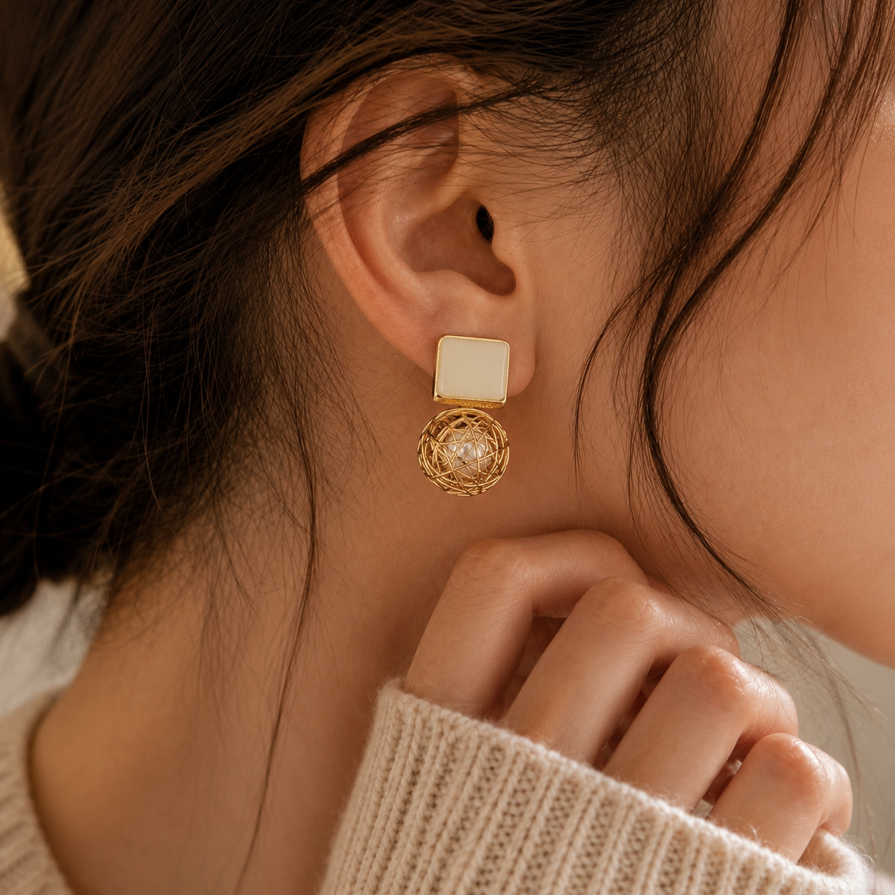Nova Pearl  Orbit Earrings