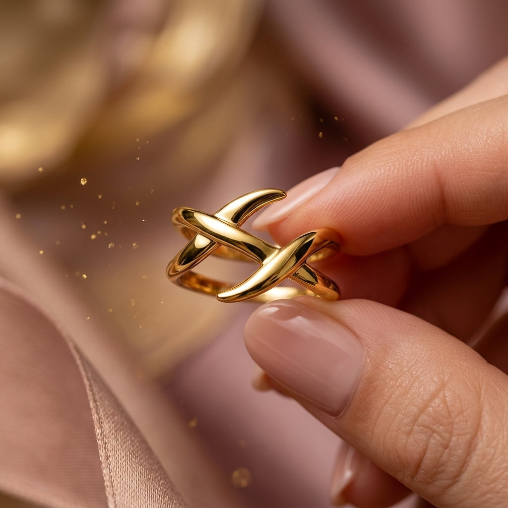 Crissa Cross Adjustable Ring