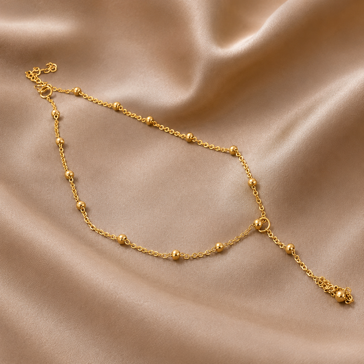 Golden Orbit Y-Chain Necklace