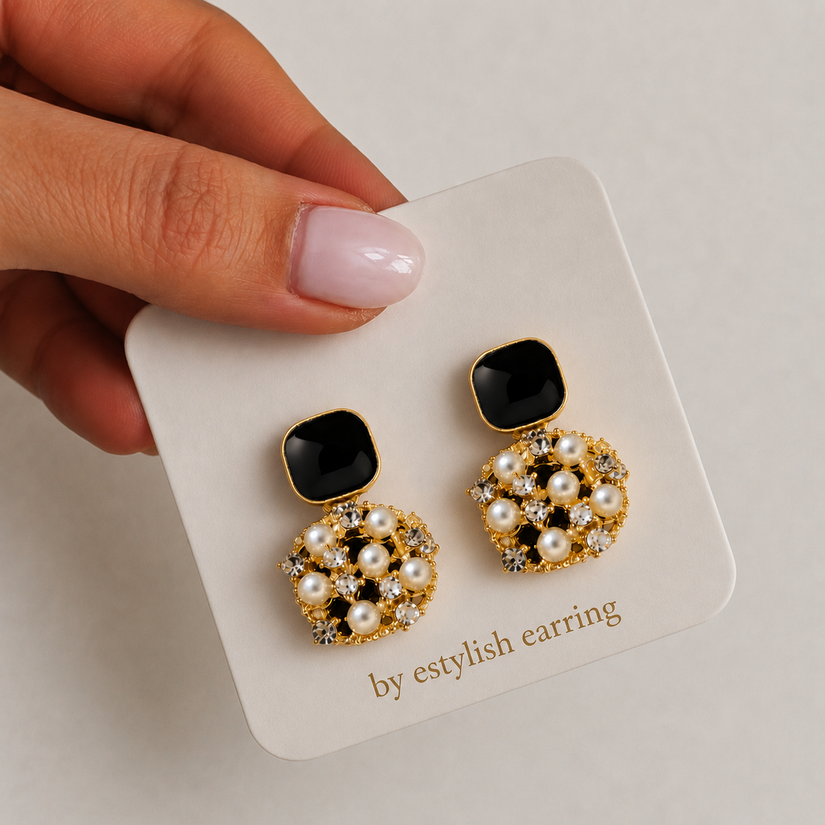 Midnight Pearl Bloom Earrings