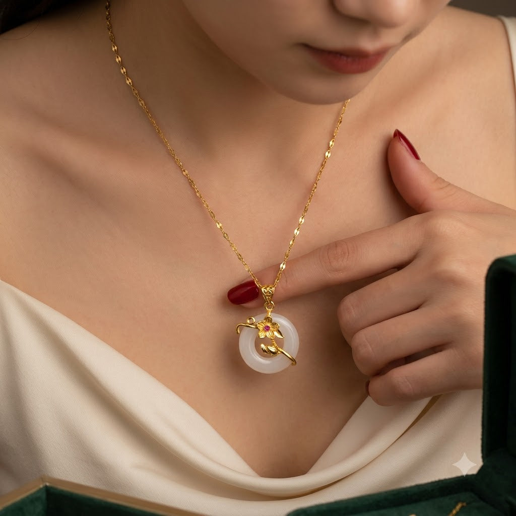 Blossom Jade Harmony Pendant Necklace